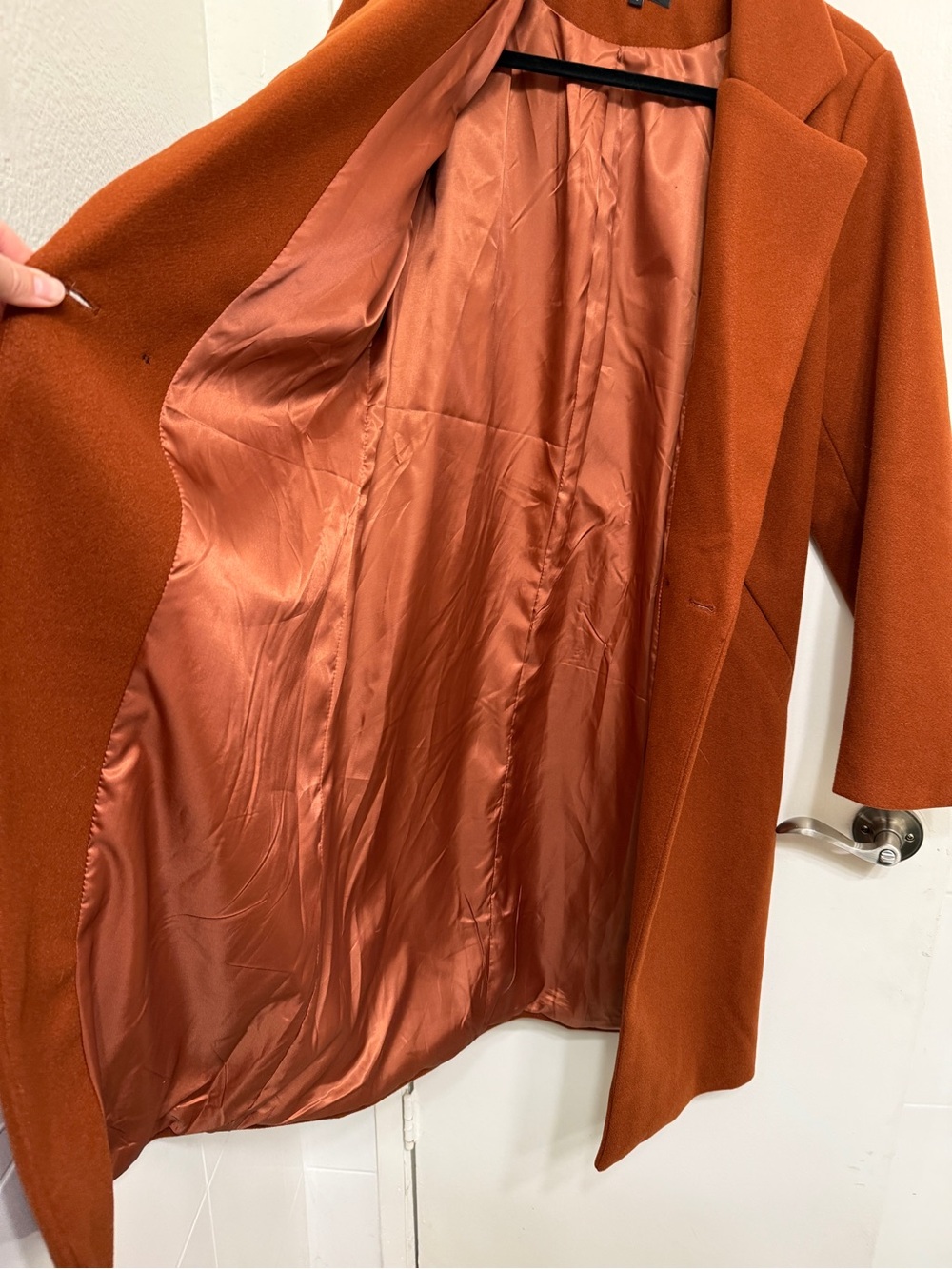 Trench Coat in Burnt Orange - Picture 5 of 7
